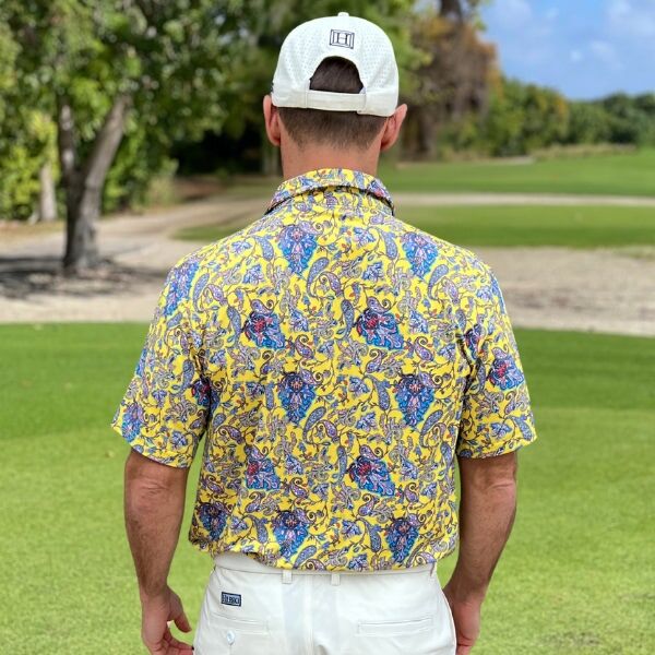 Yellow Paisley Golf Shirt - Hreski 129 - Image 14