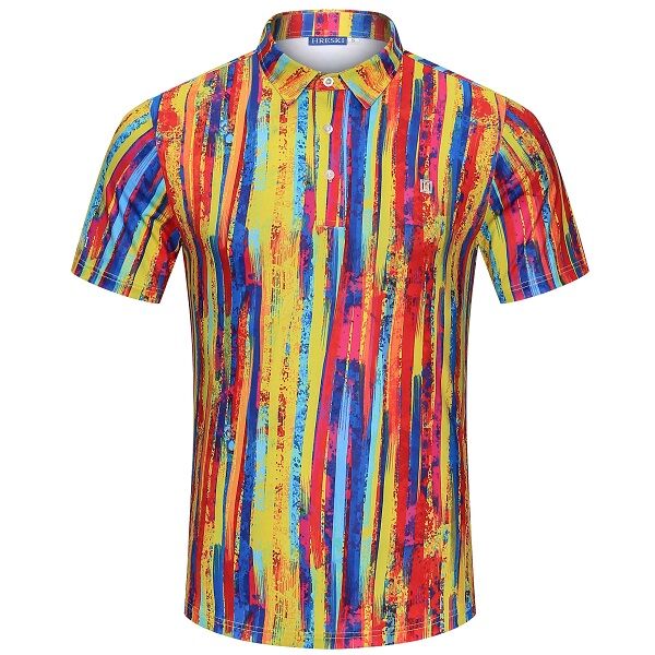 Multi-Color Stripes Golf Shirt - Hreski 145