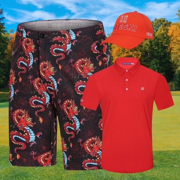 Dragons and Peony Flowers Golf Shorts - Hreski 174 - Image 6