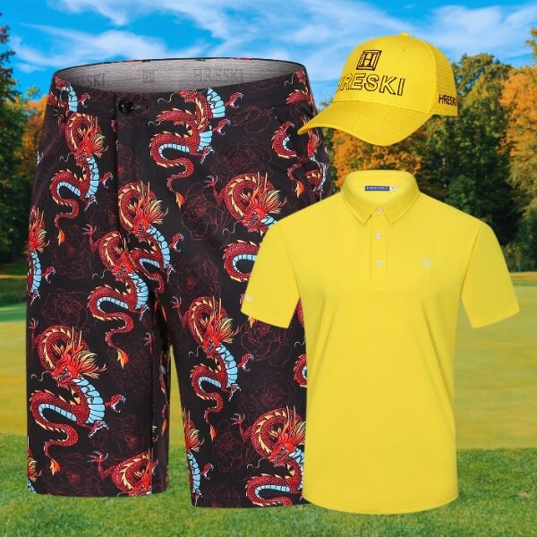 Dragons and Peony Flowers Golf Shorts - Hreski 174 - Image 5