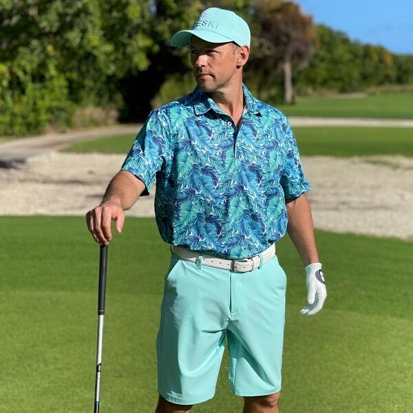 Artistic Monstera Palm Leaves Golf Shirt - Hreski 156 - Image 4