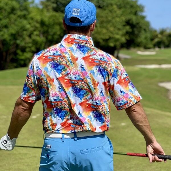 Abstract Gouache Painting Golf Shirt - Hreski 162 - Image 3