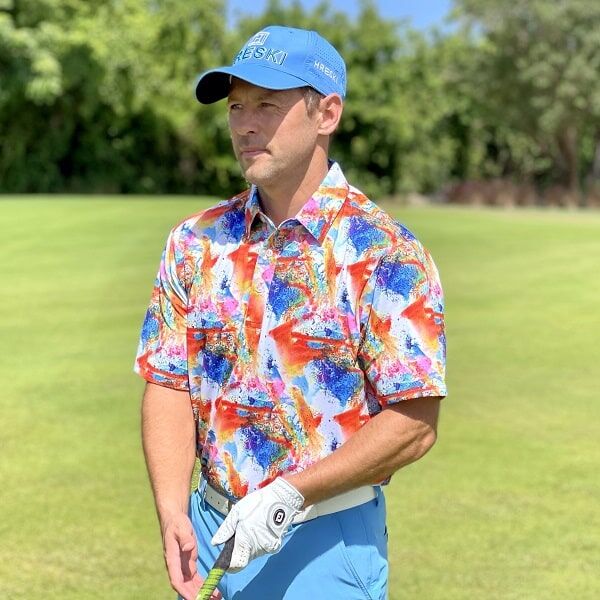 Abstract Gouache Painting Golf Shirt - Hreski 162 - Image 5