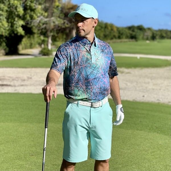 Abstract Geometric Lines Golf Shirt - Hreski 167 - Image 2