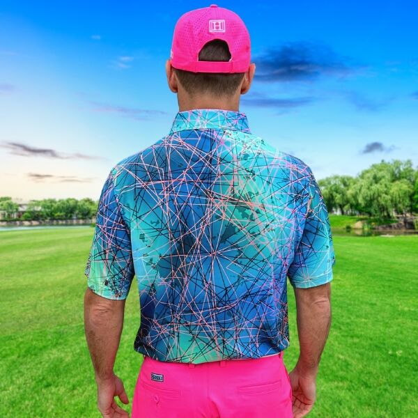 Abstract Geometric Lines Golf Shirt - Hreski 167 - Image 18