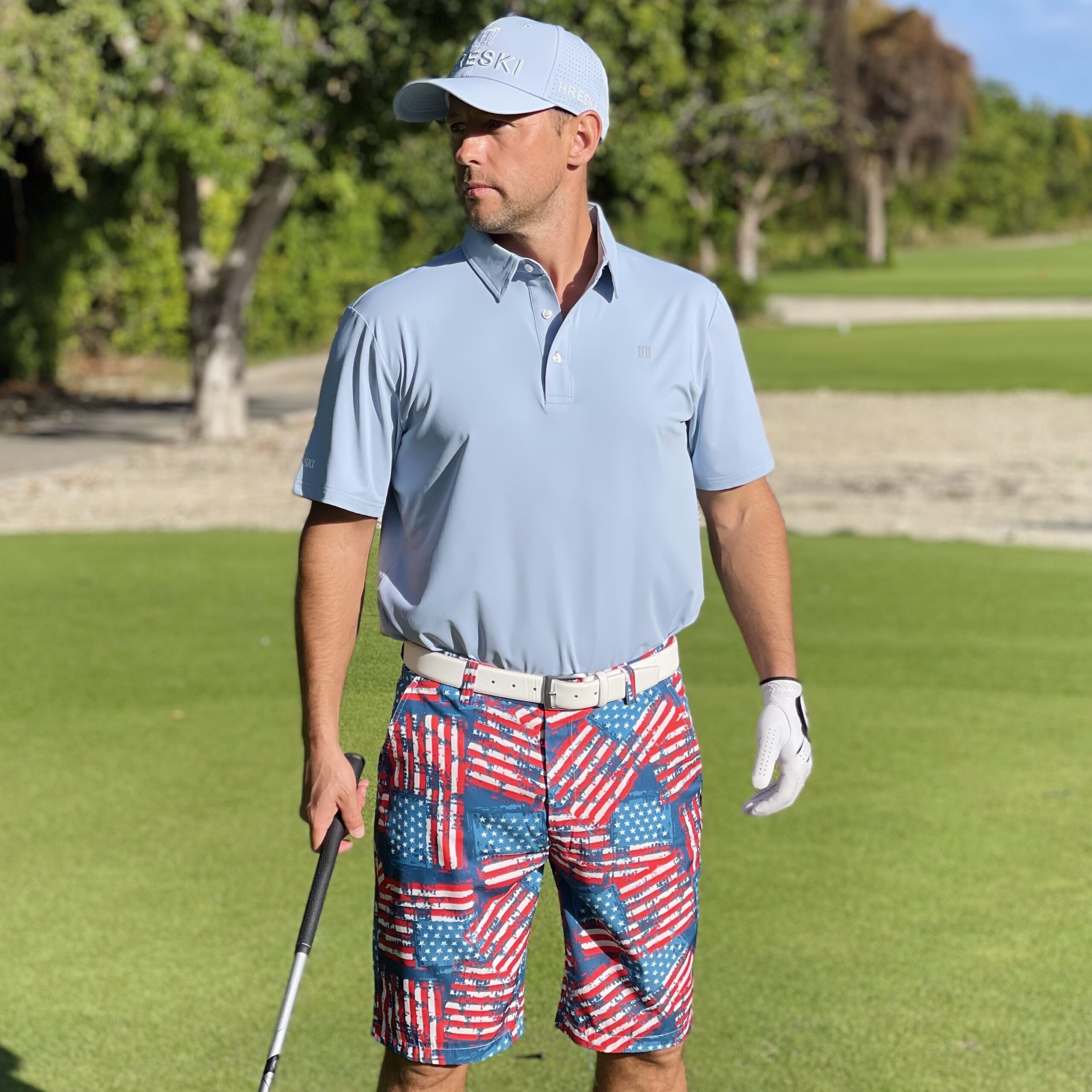 Light Blue-Gray Golf Shirt - Hreski 606 - Image 3