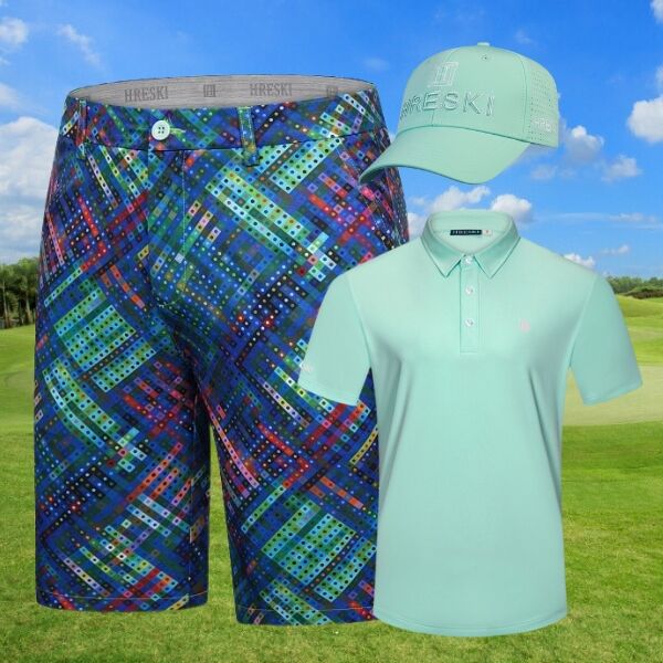 Multi-Colored Dotted Stripes on Green Themed Background Golf Shorts - Hreski 194 - Image 4