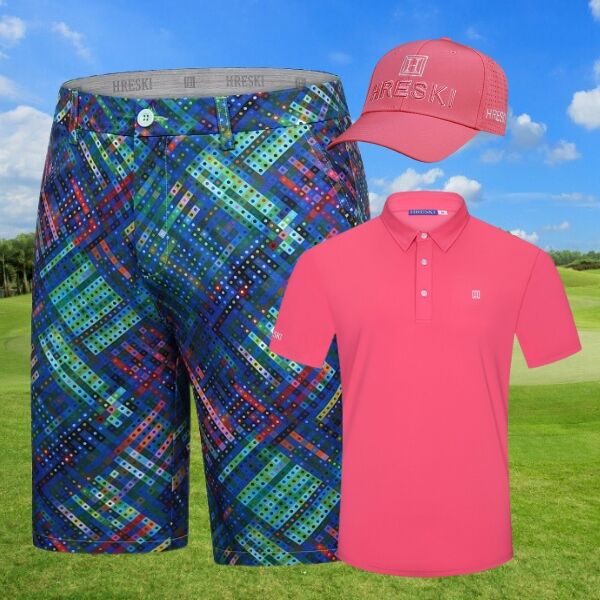 Multi-Colored Dotted Stripes on Green Themed Background Golf Shorts - Hreski 194 - Image 3